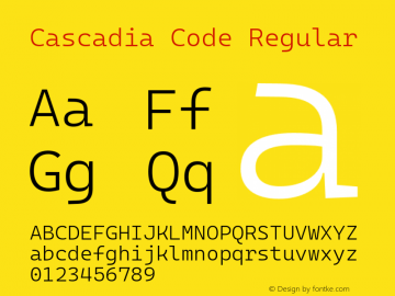 Cascadia Code Light Version 2009.022 Font Sample