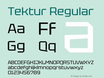 Tektur Regular Version 1.001 Font Sample