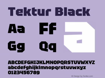 Tektur Black Version 1.001; ttfautohint (v1.8.3) Font Sample