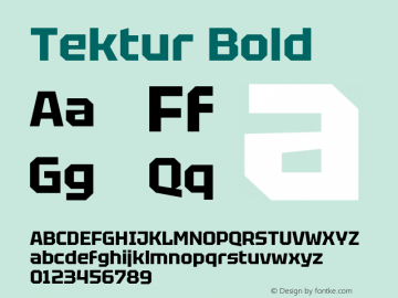 Tektur Bold Version 1.001; ttfautohint (v1.8.3) Font Sample