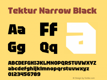 Tektur Narrow Black Version 1.001; ttfautohint (v1.8.3) Font Sample