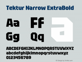 Tektur Narrow ExtraBold Version 1.001; ttfautohint (v1.8.3)图片样张