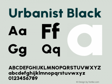 Urbanist Black Version 1.230; befe77262ef67d88f1d94aa3d2e49ef1327b4483 Font Sample