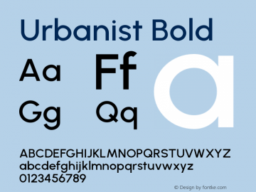 Urbanist Bold Version 1.230; befe77262ef67d88f1d94aa3d2e49ef1327b4483图片样张