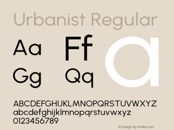 Urbanist Regular Version 1.230; befe77262ef67d88f1d94aa3d2e49ef1327b4483 Font Sample