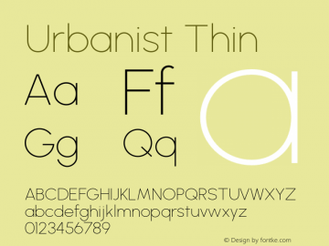 Urbanist Thin Version 1.230; befe77262ef67d88f1d94aa3d2e49ef1327b4483 Font Sample