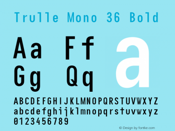 Trulle Mono 36 Bold Version 5.0.0; ttfautohint (v1.8.3) Font Sample
