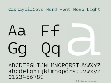 Caskaydia Cove Light Nerd Font Complete Mono Version 2007.001 Font Sample