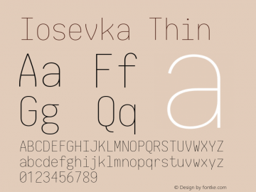 Iosevka Thin 2.3.3; ttfautohint (v1.8.3) Font Sample