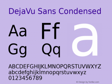 DejaVu Sans Condensed Version 2.37 Font Sample