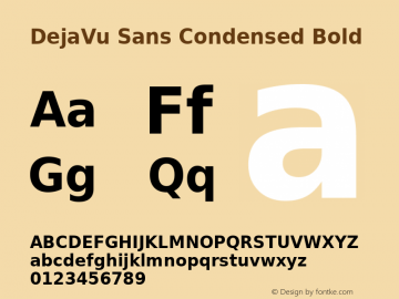 DejaVu Sans Condensed Bold Version 2.37 Font Sample