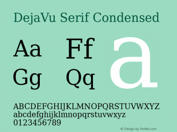 DejaVu Serif Condensed Version 2.37 Font Sample