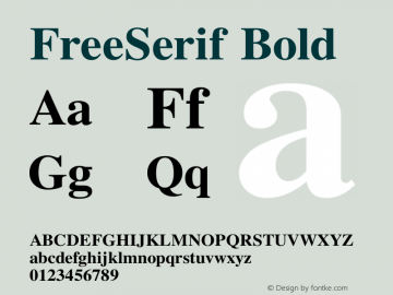FreeSerif Bold Version 0412.2268 Font Sample
