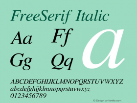 FreeSerif Italic Version 0412.2268图片样张