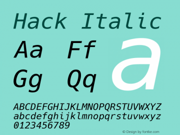 Hack Italic Version 3.003; ttfautohint (v1.8.3) -l 6 -r 50 -G 200 -x 10 -H 145 -D latn -f latn -m 