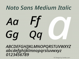 Noto Sans Medium Italic Version 2.003 Font Sample