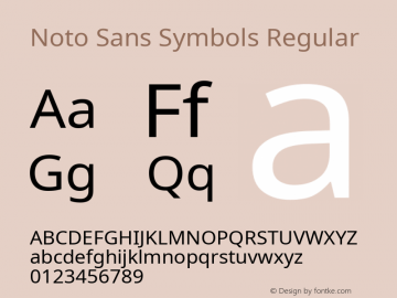 Noto Sans Symbols Regular Version 2.001; ttfautohint (v1.8.2) Font Sample
