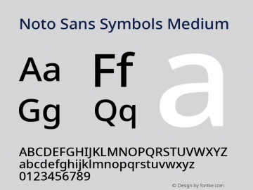 Noto Sans Symbols Medium Version 2.001; ttfautohint (v1.8.2) Font Sample