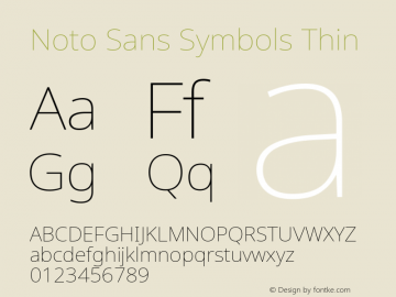 Noto Sans Symbols Thin Version 2.001; ttfautohint (v1.8.2) Font Sample