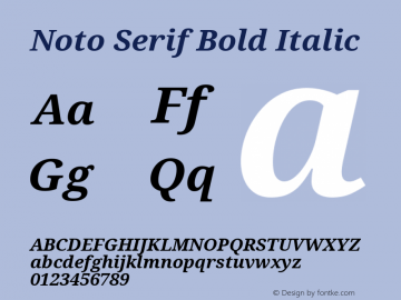 Noto Serif Bold Italic Version 2.003图片样张