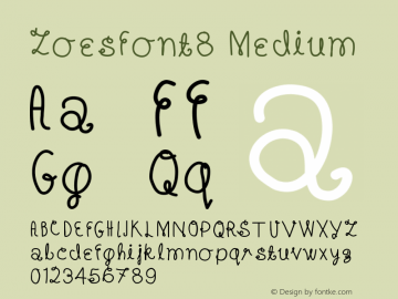 ZoesFont8 Medium Version 001.000 Font Sample