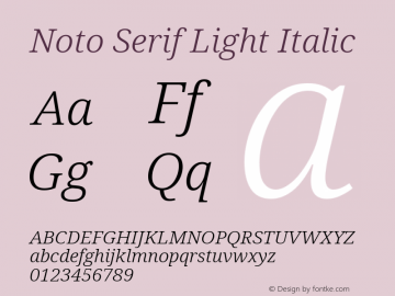 Noto Serif Light Italic Version 2.003图片样张