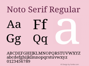 Noto Serif Regular Version 2.003 Font Sample