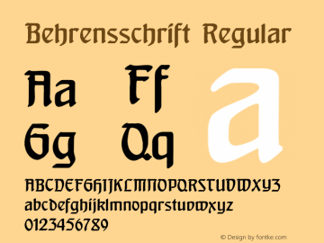 Behrensschrift Regular OTF 1.000;PS 001.000;Core 1.0.29 Font Sample