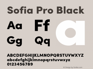 Sofia Pro Black Version 2.000 Font Sample