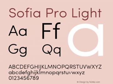 Sofia Pro Light Version 2.000 Font Sample