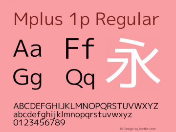 Mplus 1p Version 1.061 Font Sample