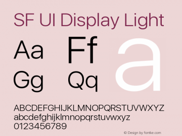SFUIDisplay-Light 11.0d33e2--BETA Font Sample