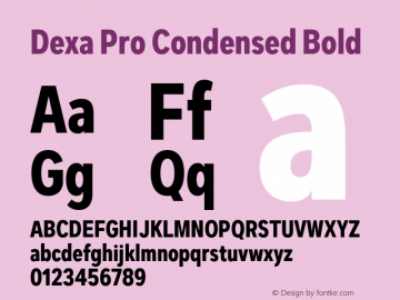 DexaProCondensed-Bold Version 1.001 Font Sample