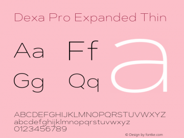 DexaProExpanded-Thin Version 1.001 Font Sample