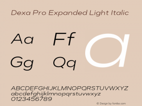 DexaProExpanded-LightItalic Version 1.001图片样张