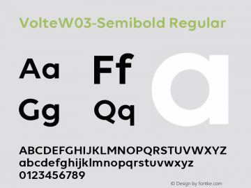 Volte W03 Semibold Version 1.00 Font Sample