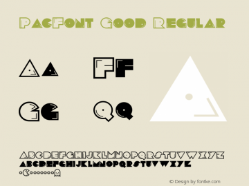PacFont Good Regular Macromedia Fontographer 4.1.3 4/2/02图片样张