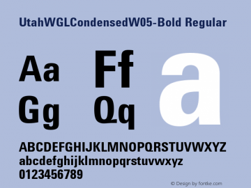 Utah WGL Condensed W05 Bold Version 1.30 Font Sample