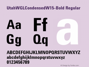 Utah WGL Condensed W15 Bold Version 1.20 Font Sample