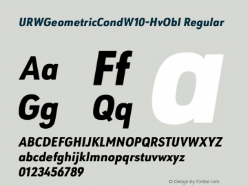 URW Geometric Cond W10 Hv Obl Version 1.00 Font Sample