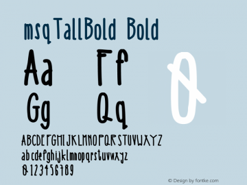 msqTallBold Bold Version 001.000图片样张