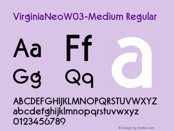 Virginia Neo W03 Medium Version 1.003 Font Sample