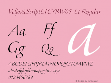 Veljovic Script LT CYR W05 Lt Version 1.00图片样张