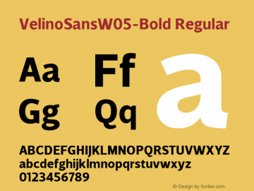 Velino Sans W05 Bold Version 1.00 Font Sample