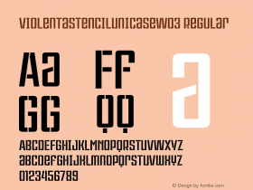 Violenta Stencil Unicase W03 Version 1.10 Font Sample