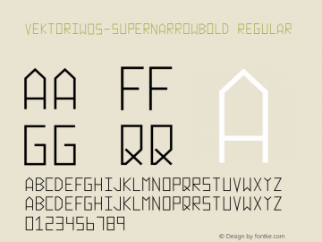 Vektori W05 SuperNarrowBold Version 1.00 Font Sample