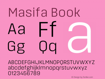 Masifa-Book Version 1.001 Font Sample