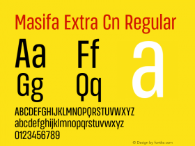 MasifaExtraCn-Regular Version 1.001 Font Sample