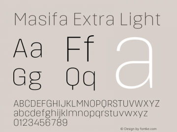 Masifa-ExtraLight Version 1.001图片样张