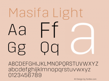 Masifa-Light Version 1.001 Font Sample